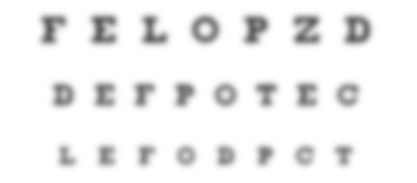 blurred letter eye chart